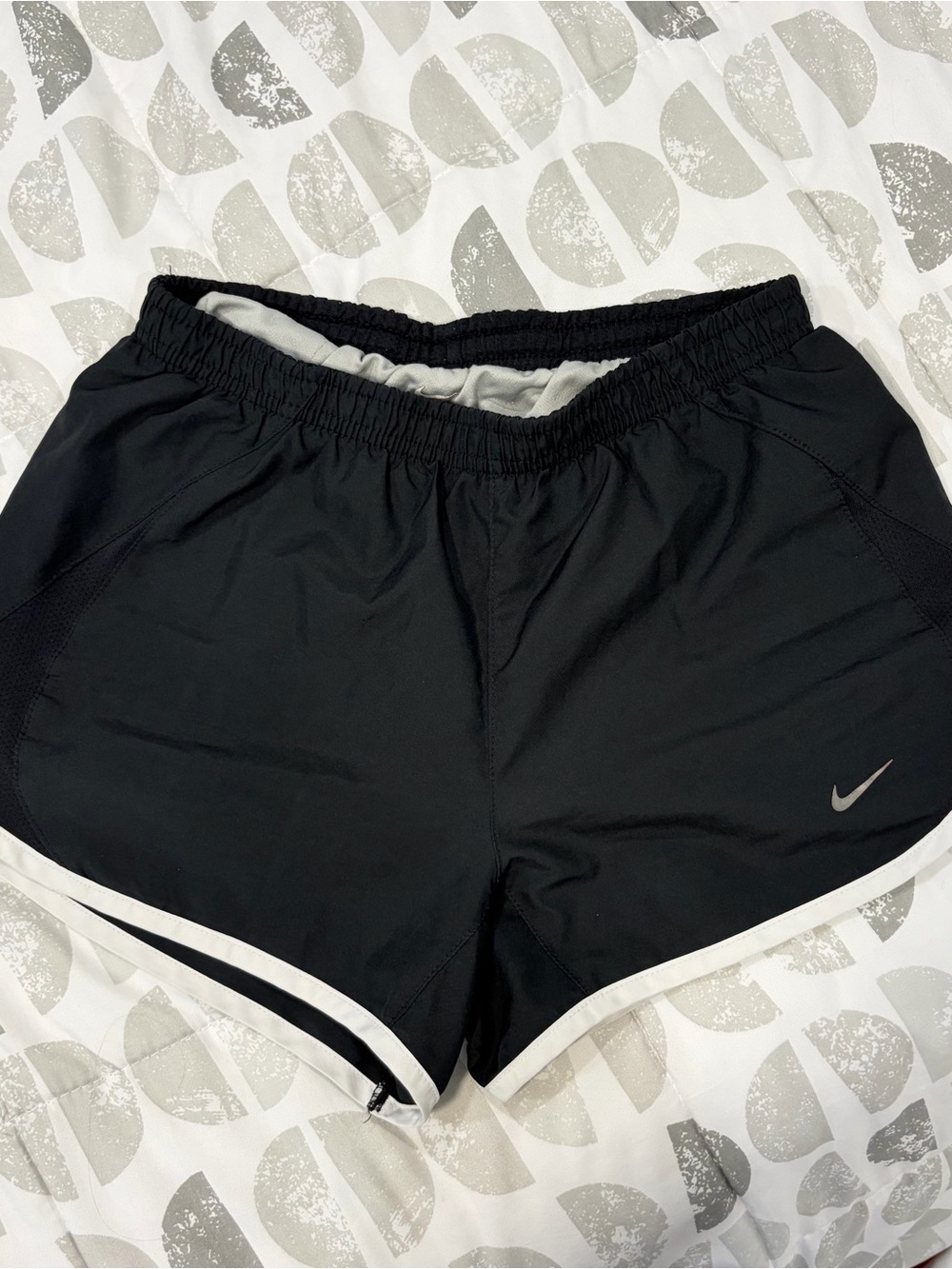 Nike Black Athletic Running Shorts with White Trim